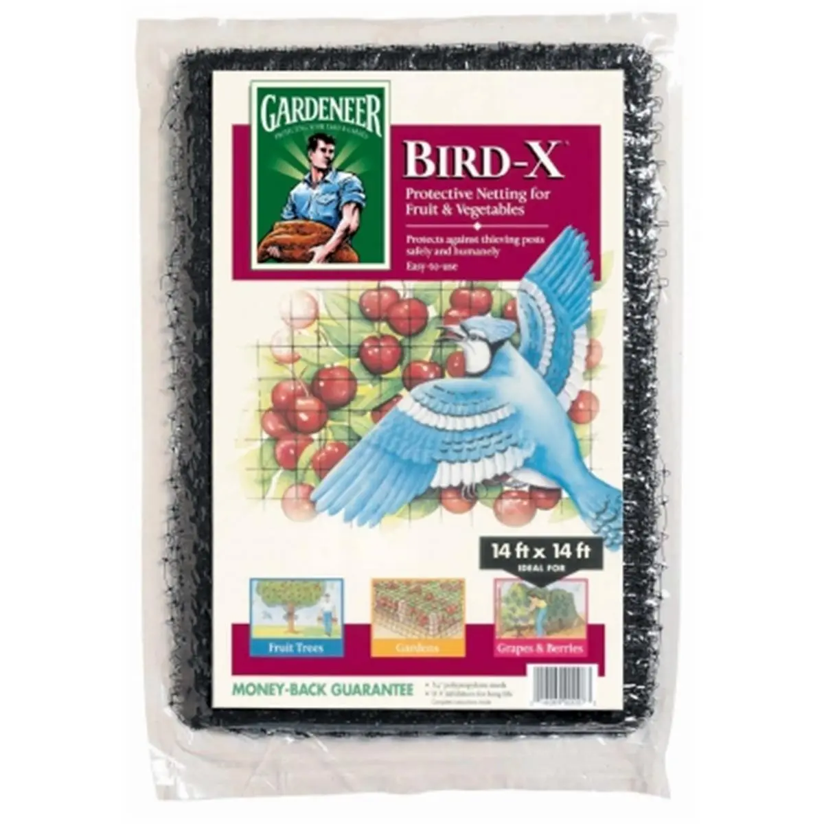 Dalen Products 14x14 ft. Bird-X Netting BN-2, Bird Protection Net, Fruit Guard for Garden Raised Beds, Square