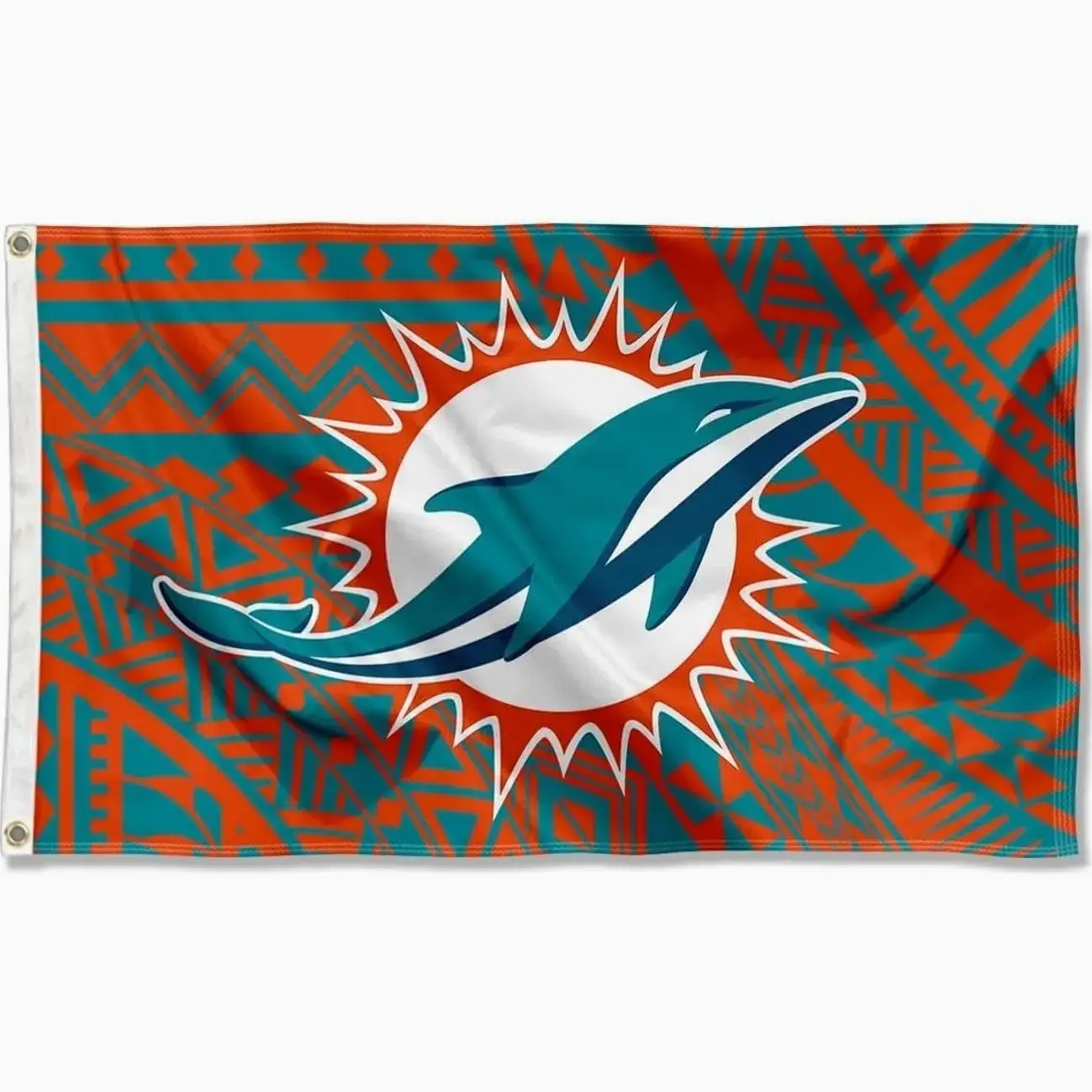 WinCraft Miami Dolphins Samoan Print 3x5 Grommet Flag, Lightweight Sports Collectible Banner for Decoration