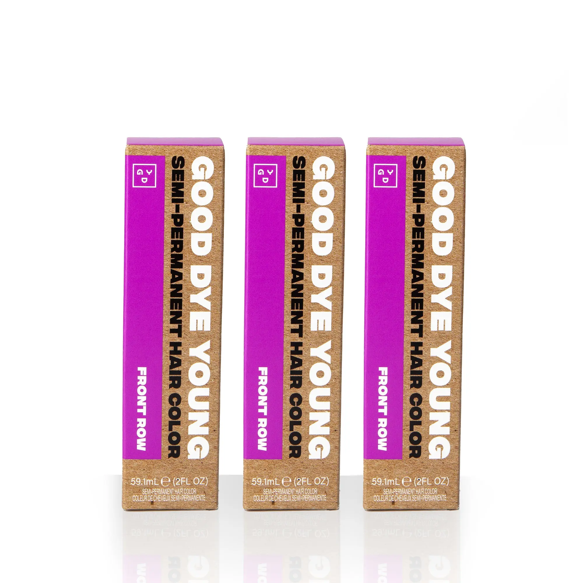 Good Dye Young Front Row Trio Electric Purple with Pink Undertones 3 x 2 FL OZ Semi-Permanent Hair Dye 12-16 Washes Cruelty-Free Vegan