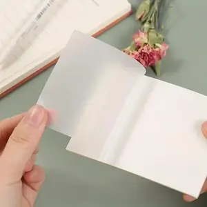 Transparent Waterproof Sticky Notes, 100 Sheets, 2.95x2.95 Inches, Self-Adhesive Square Note Pads for Journals and Books, School and Office Organization, Sticker Sheets