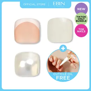 EBIN MOOD: TOO GLOSSED Press-On Toe Nails – Salon Pedicure Look | Multiple Shapes & Lengths