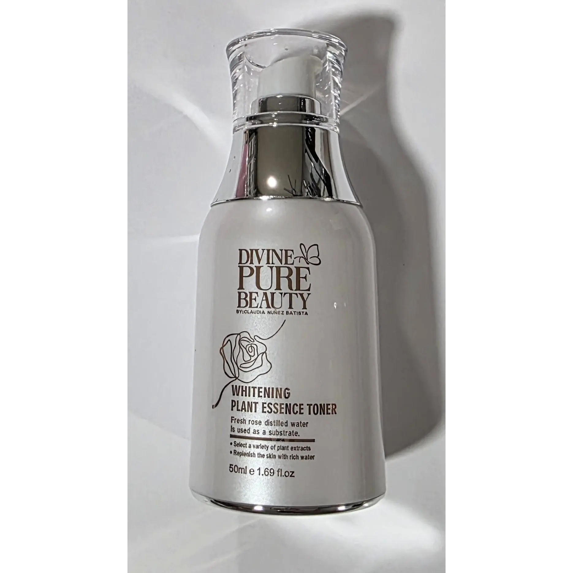 Divine Pure Beauty Plant Essence Toner - Hydrating Formula with Hyaluronic Acid, Glycerin, Sodium Alginate, 2-Hexanediol, Beta-Glucan - 36 Months Shelf Life, Suitable for All Skin Types, Hydrates, Moisture Balance, Fresh Rose, All Skins, Botanical Extract