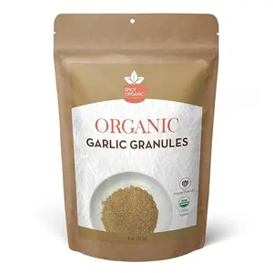 SPICY ORGANIC Garlic Granules – 100% USDA Organic- Premium Quality Granulated Garlic Powder for Mouthwatering Rubs on Beef, Pork, Fish, Poultry, and Delicious Sauces – 4oz Spice Flavor Vegetable