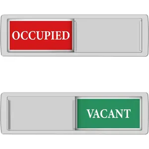 Sign - Vacant Occupied Sign for Home Bathroom Office Restroom Conference Hotel , Easy to Read Non-Scratch  Slider Door  with Clear, Bold & Colored Text -