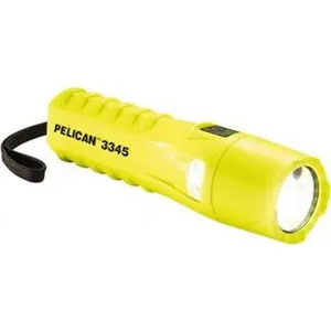 Pelican White LED Bulb Flashlight, 280 Lumens, Industrial/Tactical Use, Yellow Polycarbonate Body, 3 AA Alkaline Batteries Not Included, Model 033450-0101-245