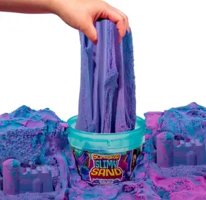 .5 lbs of Berry Scented Moldable, Stretchable, Expandable Cloud Slime, Blue & Purple Marbled, SIimy Play Sand in Reusable Bucket, Non Stick, Sensory Activity