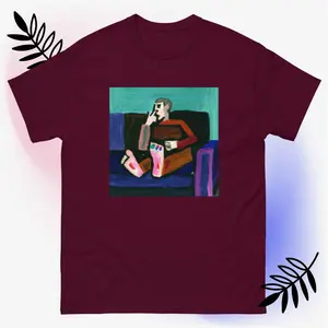 Boy on Couch Picking His Nose Men's classic tee