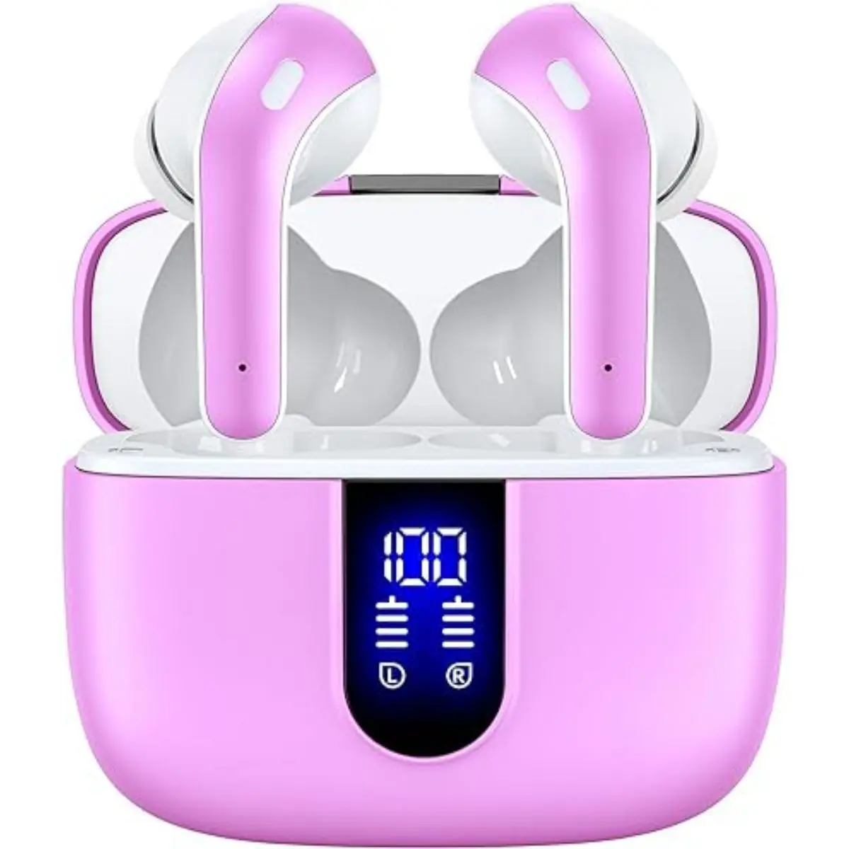 Ark eCart Bluetooth Headphones True Wireless Earbuds 60H Playback LED Power Display Earphones with Wireless Charging Case IPX5 Waterproof Earbuds Audio Electronic Chargeable Headset