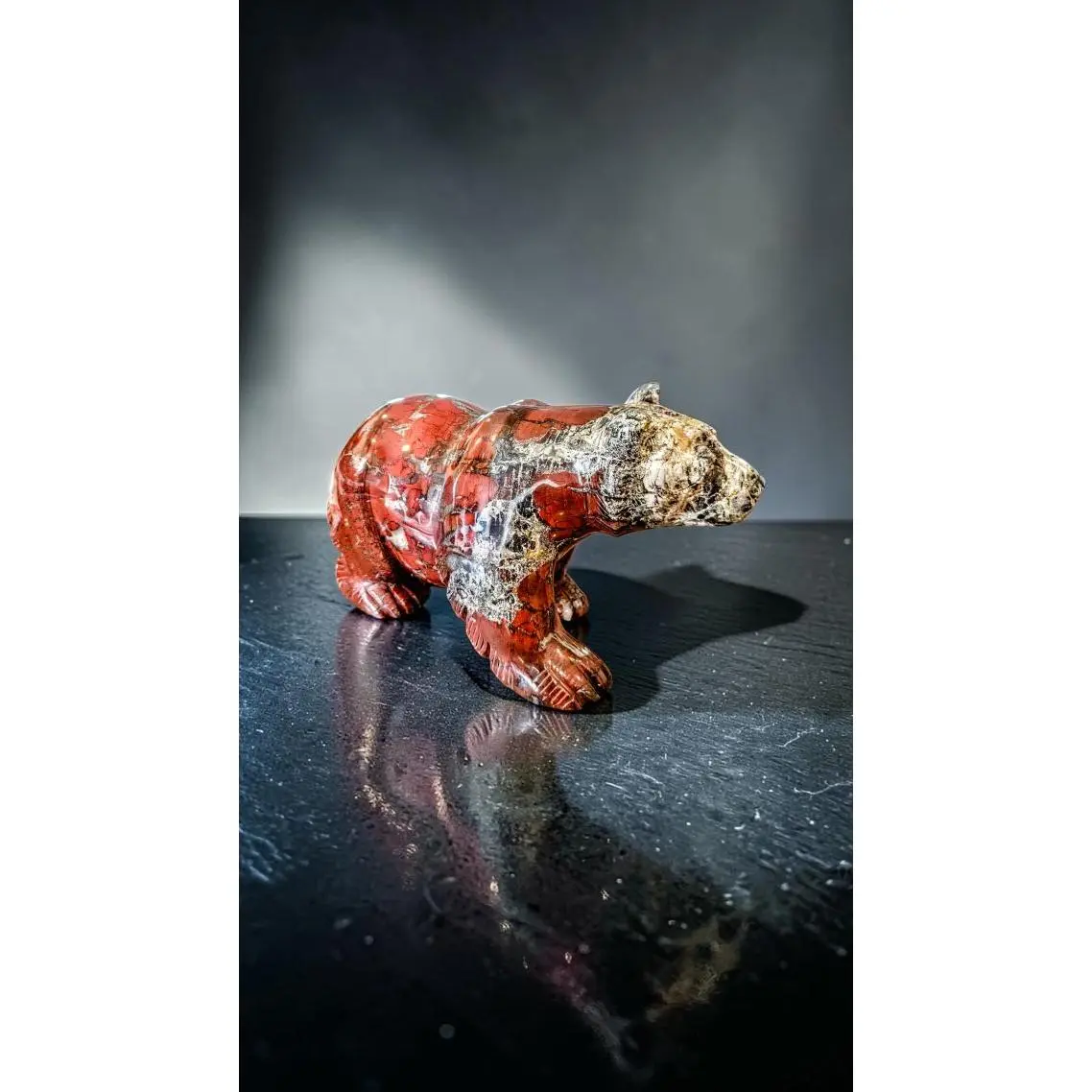 10.52lb Breciated Jasper Bear Carving, Crystal decoration