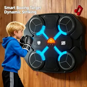 Home Gym Exclusive Music Smart Boxing Machine Premium Model with Bluetooth Function Free Gloves & Charging Cable, Universal for Adults and Kids Interactive Design Boosts Workout Interest Professional Punching Training Easily Meets, Boxing Equipment