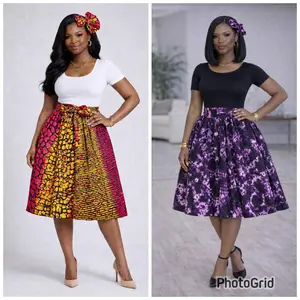 African Dual Essence Midi Skirt – Soft Meets Bold