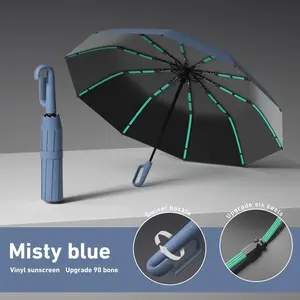 Automatic Folding Umbrella 1 Count 60pcs Portable Rain Umbrella with Loop Buckle Windproof Waterproof for Men Women Unisex Design