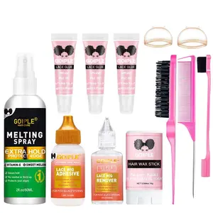 Goiple Lace Wig Glue Spray Set for Beginner, Strong Hold & Edge Control, Hair Lace Glue, wax stick，lace glue，Frontal Fusion, Professional Styling Tool, Lace Wig Adhesive