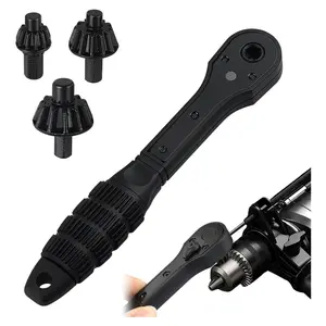 3-in-1 Ratchet Drill Chuck Key Wrench,Universal Chuck Key Replacement Tool for Drill, Compatible with Most Electric Drills and Power Tools,with 1 Sets Sockets