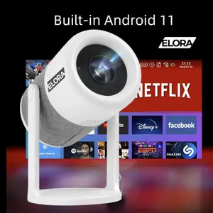 Elora HY300 Pro Upgrade Portable Projector, Android 11, 2.4/5G, Wifi, 150" Display Support, Free HDMI Cable, BT 5.1, Built-in Speakers