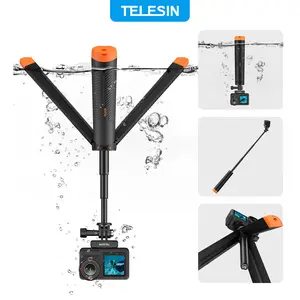 【TikTokShopStockUp】TELESIN 4-in-1 Floating Selfie Stick, Floating Hand Grip, Action Camera Float with Tripod & Extendable Stick for 360 Camera, GoPro Hero 13/12/11/10/9/8, DJI Osmo Action 5/4/3 Pocket 3, Insta360 X5/X4/X3/ACE/GO 3, Akaso, Xtra