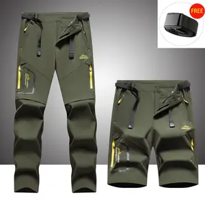 Men's Convertible Tactical Work Pants with Zip-Off Design, Multi-Pocket Durable Fabric for Outdoor Work, Hiking & Mountaineering, Regular Fit Solid Color Pants for four seasons