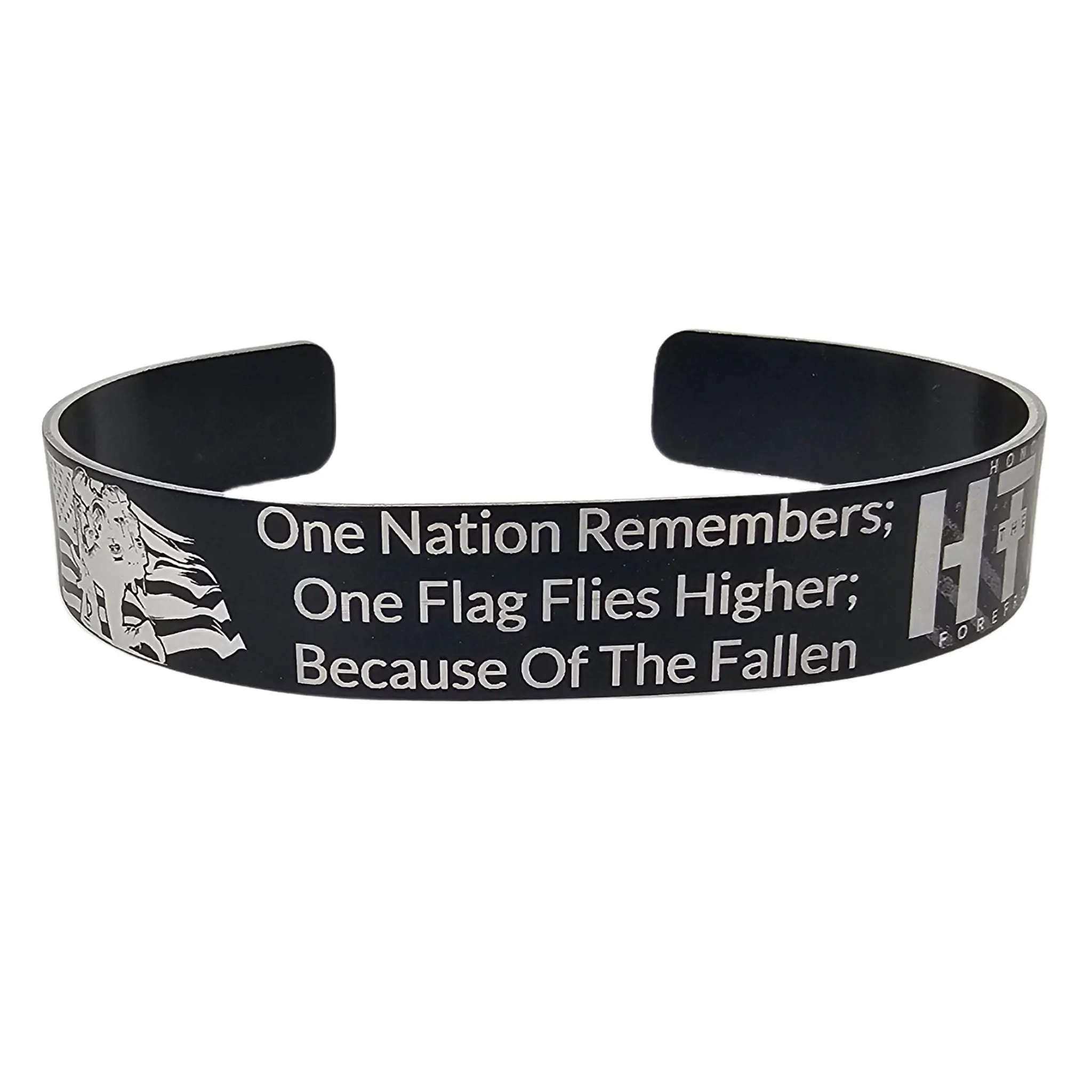 One Nation Remembers Memorial Bracelet | Military Sacrifice & Remembrance Tribute Cuff, Veteran Tribute