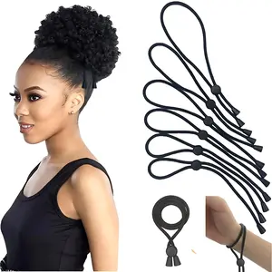 6-Piece Adjustable Hair Ties for Thick, Curly Hairstyles - Afro Puffs, Ponytails, Locs, Pineapples for Black Women and Girls
