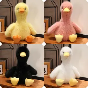 Cute Duck Plush Stuffed Toy Plushies Stuffed Animals Toys- Super Soft Baby Dolls Cartoon Stuffed Animal Toys With Yellow Pink White And Black, Durable Plush Material For Halloween Decoration, Christmas Birthday Gifts, Kids Prizes