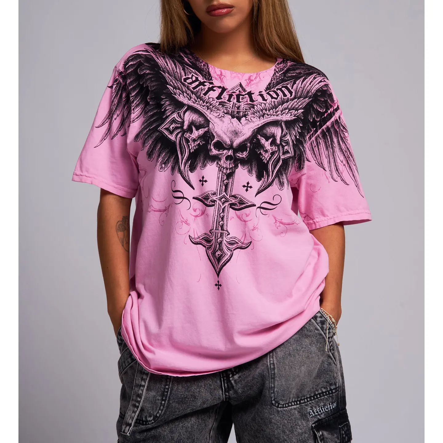 Affliction Women's T-shirt Death Eyes