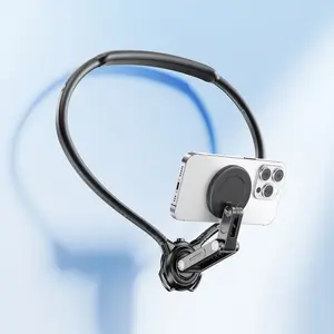 Magnetic Neck-mounted Phone Holder Foldable First-person Perspective Vlog Shooting Stand 360° Adjustable Hands-free Wearable Phone Holder