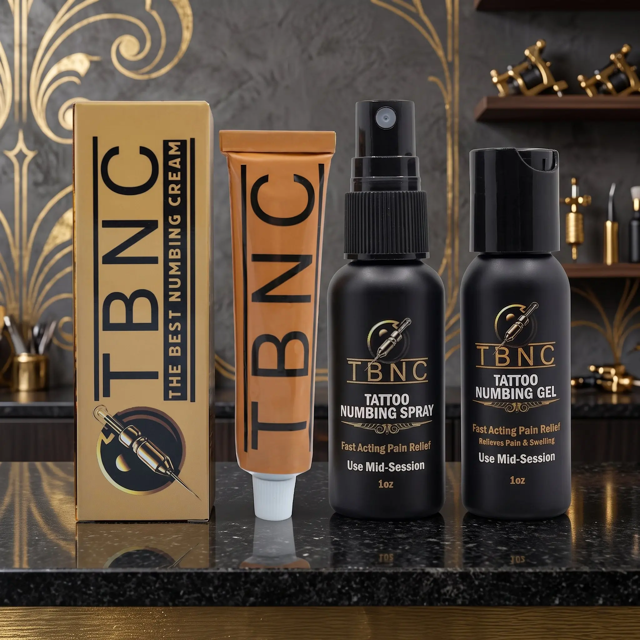 XL Tattoo Numbing Bundle -  Painless Tattooing Includes Numbing Cream XL, Numbing Spray & Numbing Gel