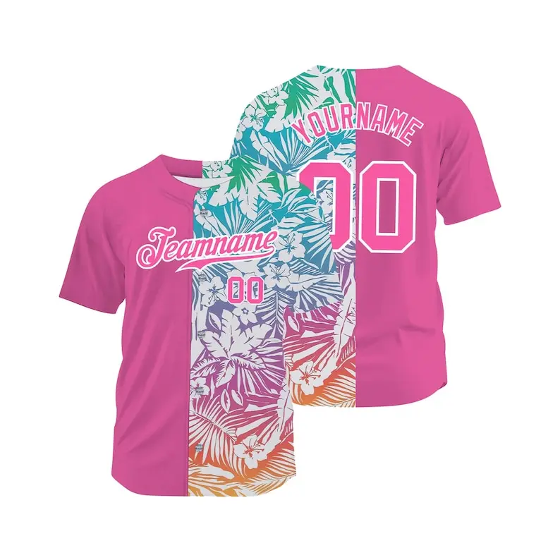 Hawaiian Baseball Softball Jersey, Custom Tropical Baseball Jersey Personalized Name Number, Baseball Uniform for Men Women #Baseballjersey