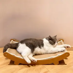 Natural Jute Cat Scratcher Bed, Durable Anti-Bacterial Pet Toy, Low Shedding Insect Repellent Kitty Lounger, Essential Cat Furniture Accessory, Natural Sisal Scratcher