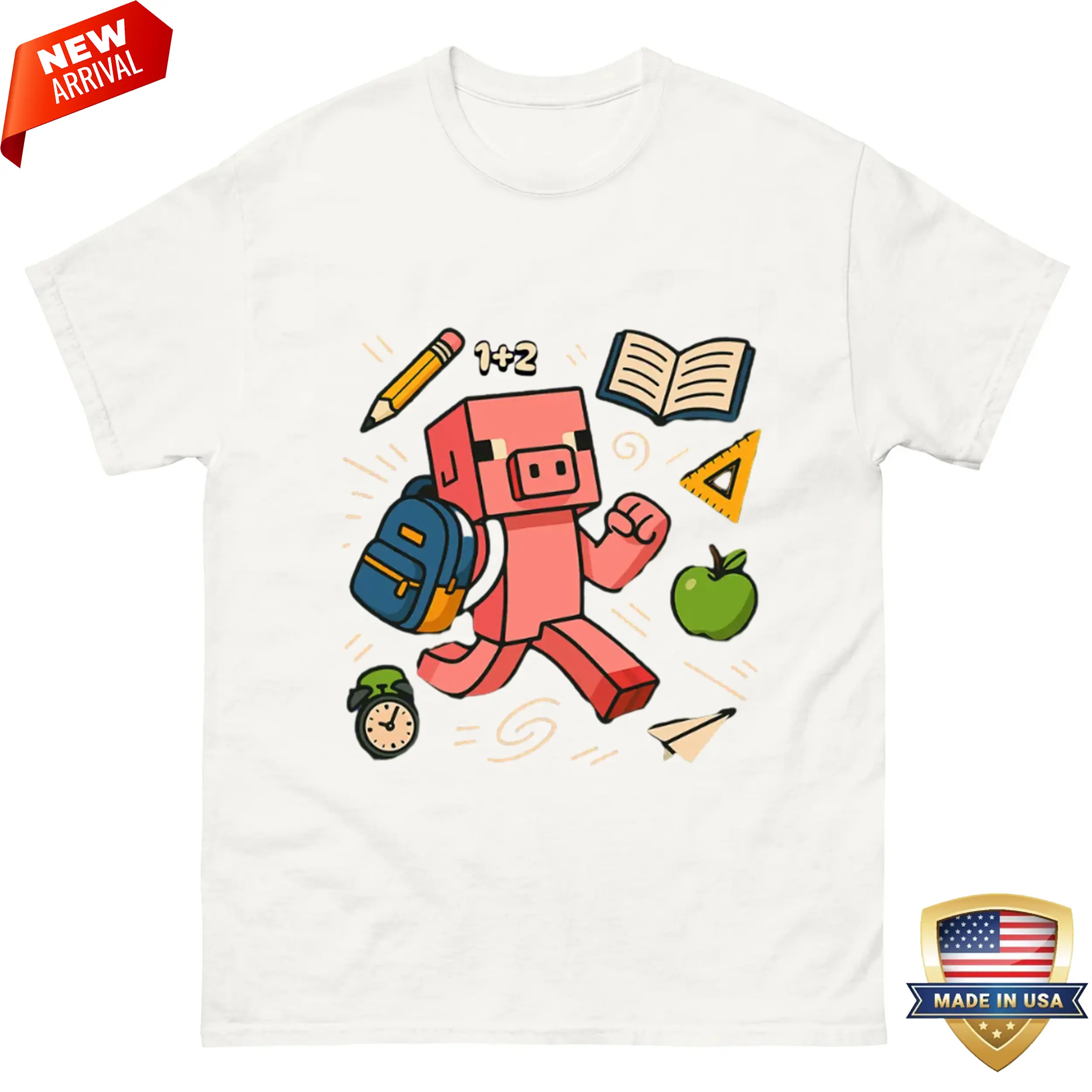 Gamer Boys Back to School Shirt Highlighting Minecraft Theme with Stylish and Creative Graphics for Kids