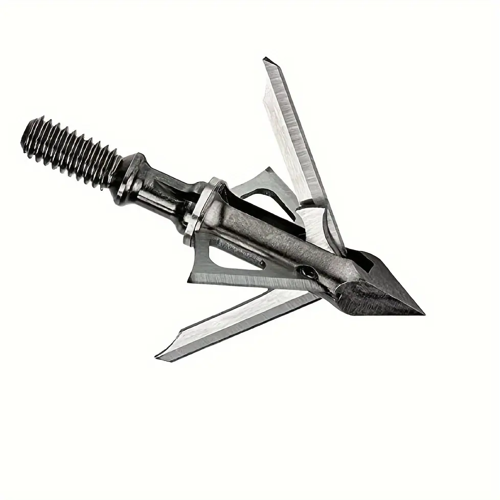 6PCS 100 Grain Mechanical Crossbow Broadheads, Archery Accessories for Compound Bows