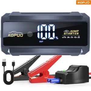 KOPUO4000A Car Battery Jump Starter Portable 4000A Peak Current 45C Lithium Battery for 8.5L Gas 7L Diesel Engines LED Lights & Phone Charging - Automotive