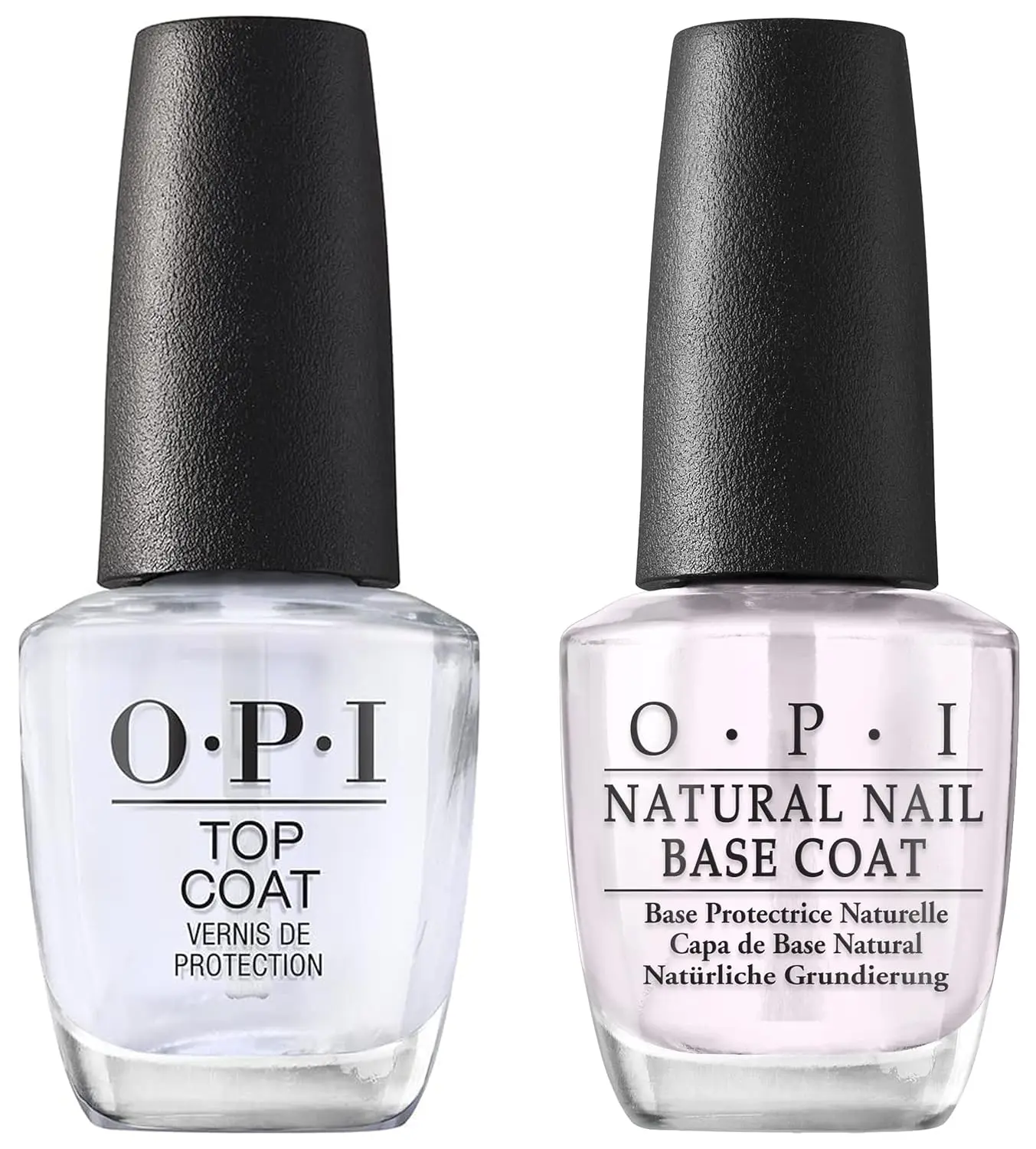 OPI Nail Polish Top Coat & Natural Base Coat Multi-Pack - 0.5 Fl Oz Each with Brush, Protective Glossy Nail Polish, Long-Lasting Coverage Nail Care for Manicure (Beauty & Personal Care, Beauty Products)