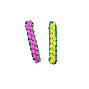Braided Paracord Rope Dog Toy Tough Fetch Stick Chew Tug Choose Color 10 1/4"