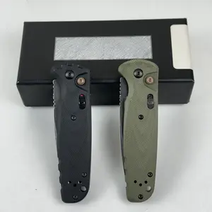 4300BK-02 CLA Utility Button Lock Folding Knife, D2 Battlewash Blade, G10 Handle Multifunctional Cutlery Tool for Outdoor Camping, EDC Use