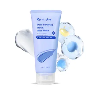 Blackhead Remover Mud Facial Mask, Pore Purifying Blue Face Masks, AHA+BHA+PHA,3.52 oz. Black Head Remover for Face Cleansing Mud