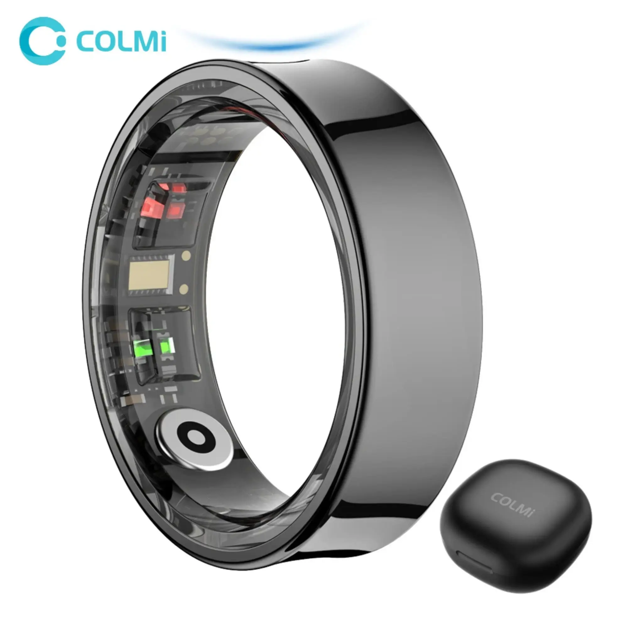 2026 COLMI R09 Smart Ring Men Women with Charging Case, Health and Sleep Monitor, Skin Temperature Monitor, 60 days battery life