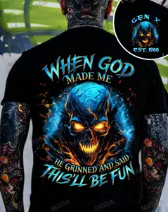 Chaosmoda Generation X When God Made Me Custom Year Skull T-shirt