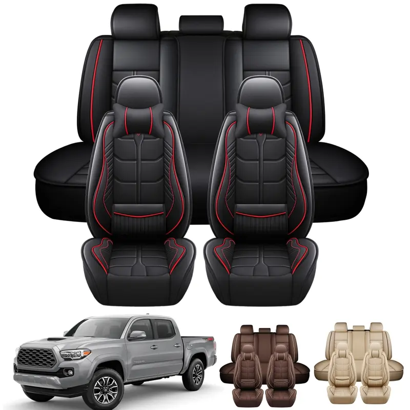 Fit for Toyota Tacoma Seat Covers 2016-2025,Full Coverage Car Seat Covers, for Double/Crew Cab SR, SR5, Limited, TRD Pro, TRD Sport, TRD Off-Road