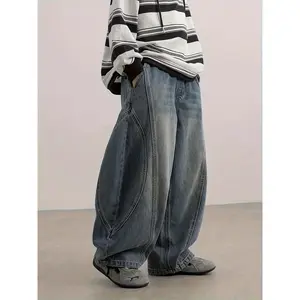 (New)Back-to-School Season Valentine's Day 2025 Four-Season Style Boys' Fashion  Wide-Leg Jeans Pants