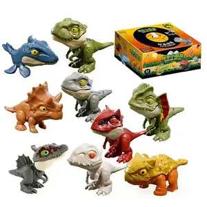 Creative Jurassic Finger Dinosaur Triceratops Tyrannosaurus Model Toys for Kids Finger Biting Dinosaurs Interactive Toy Boy Gift