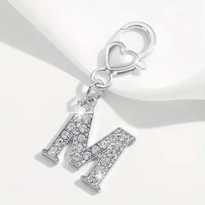 Fabric Keychain - 1pc European-American Fashion Minimalist Mini Letter Pendant (26 English Letter Shapes), for Women’s Car Keys and Bag Charms