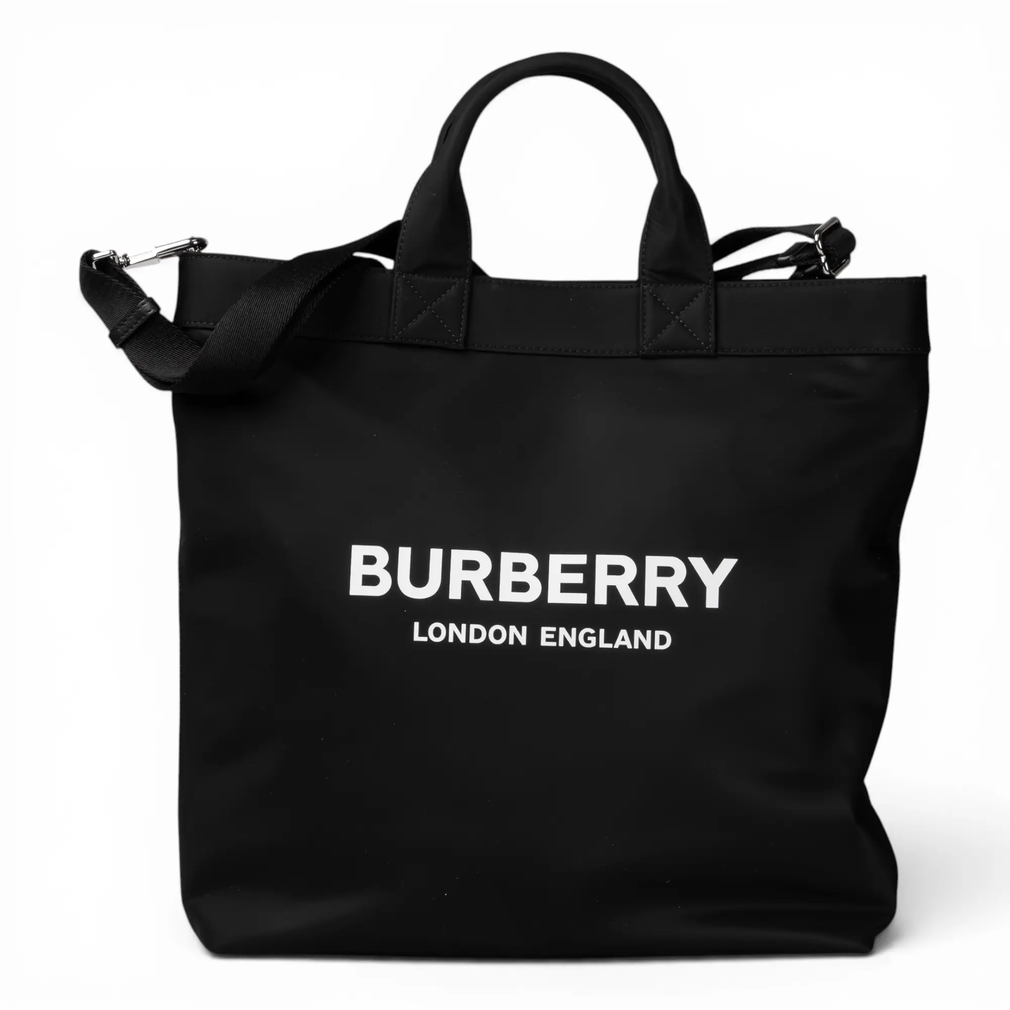Pre-owned BURBERRY Leather Tote bags Logo To Black E26070006