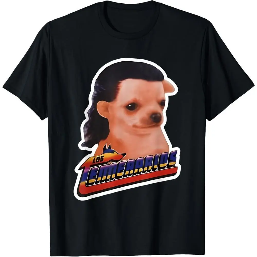 Women's Breathable Statement Tee - Retro Los Temerarios Chihuahua Funny Printed Graphic, Casual Short-Sleeve Cotton Tops for Everyday Streetwear