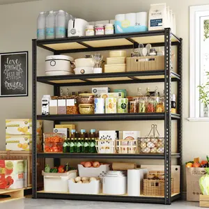 Deals for You Days 【 3100 lbs】Storage Shelving,35.5"W x 16"Dx 72"H,5-Tier Adjustable,Heavy Duty Garage Shelves Metal Organizer Utility Rack, Black, 72"H x 35.5"W x 16"D H for Kitchen Pantry Basement Bathroom Laundry