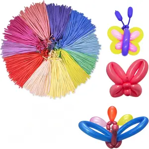 260 Long Twisting Balloons Kit for Balloon Animals, 105pcs Latex Modeling Balloons Set for Clown Performances, Birthday Parties, Summer Party Decorations