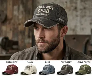 Grunge “Still Not Dead” Hat – Embroidered Distressed Baseball Cap, Vintage Dad Hat, Edgy Streetwear Hat for Men