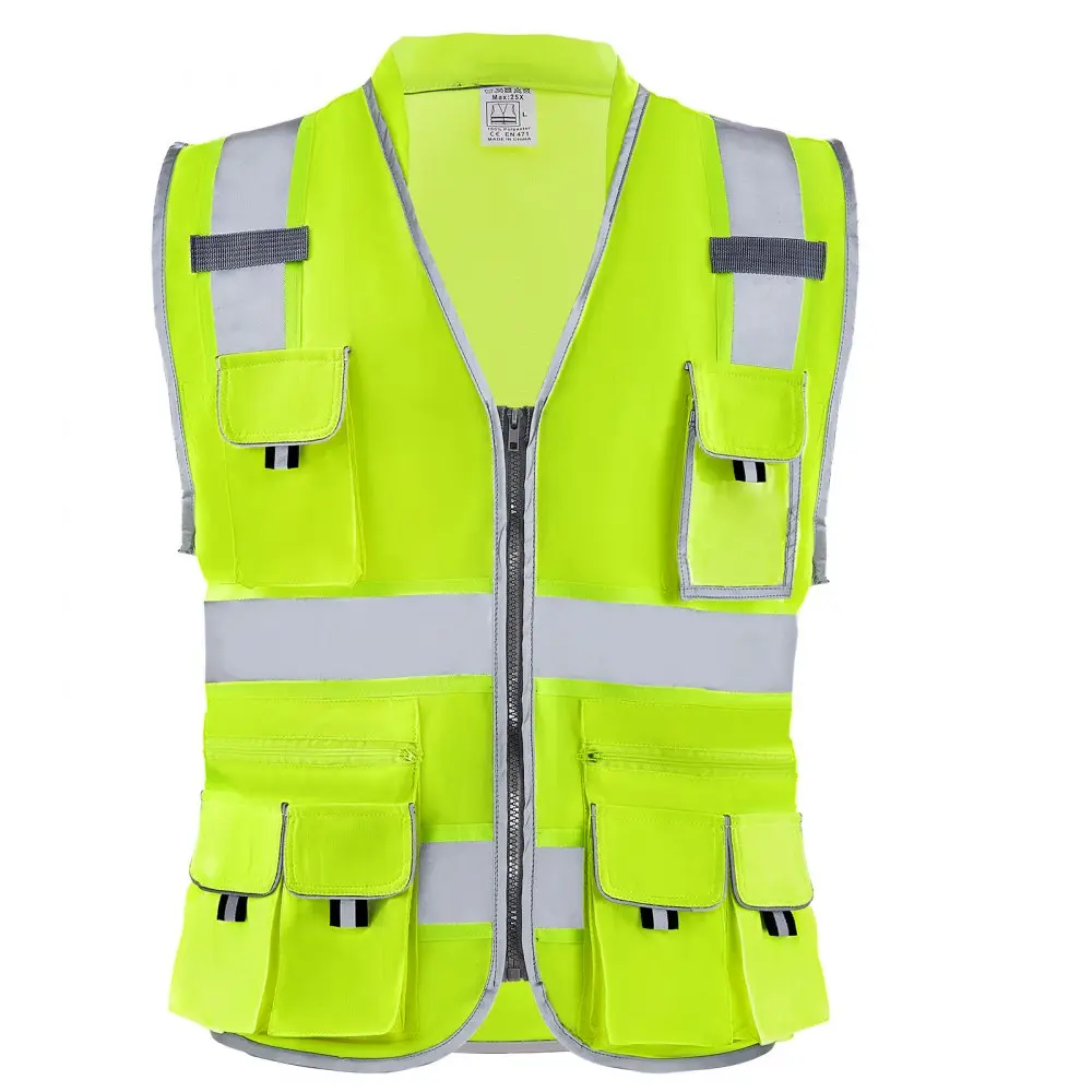 【summerfinds】VEVOR Safety Vest Reflective Yellow Work Vest with 10 Pockets for Men & Women, Two Size