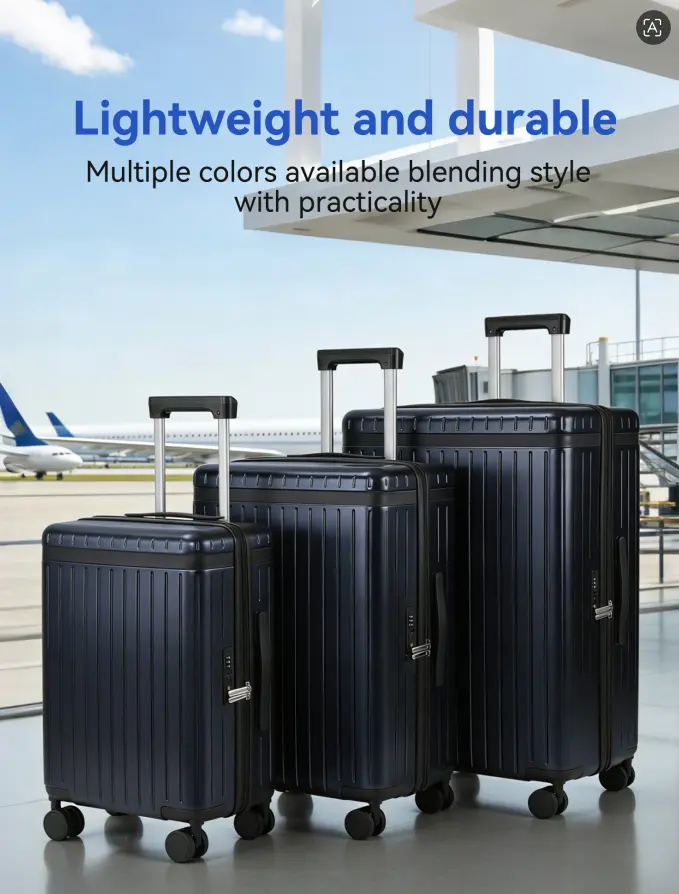 3-Piece Business Luggage Set, Unisex Hard Shell Nesting Trolley Cases with Spinner Wheels for Travel (20, 24, 28-Inch), Luggage Bags For Travel, 3-Piece Travel Luggage Sets