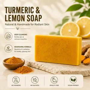 Turmeric Soap Deep Cleansing & Hydrating Bar Soap, Gentle Face & Body Wash For Men Women